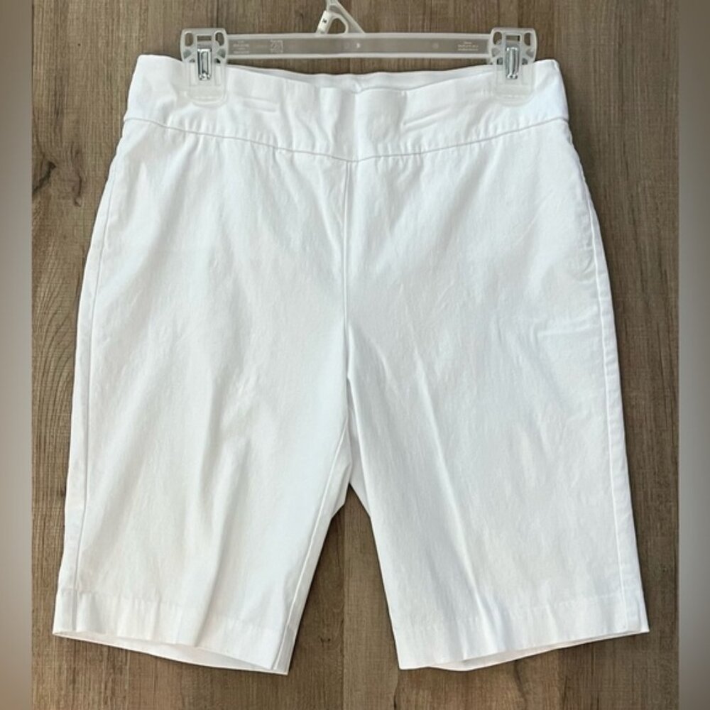 Chico's White Bermuda Shorts Tailored Cotton Blend women’s size 0.5  / S